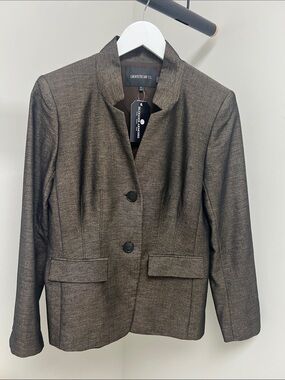 Lafayette 148 New York Brown Tailored Two-Button Blazer